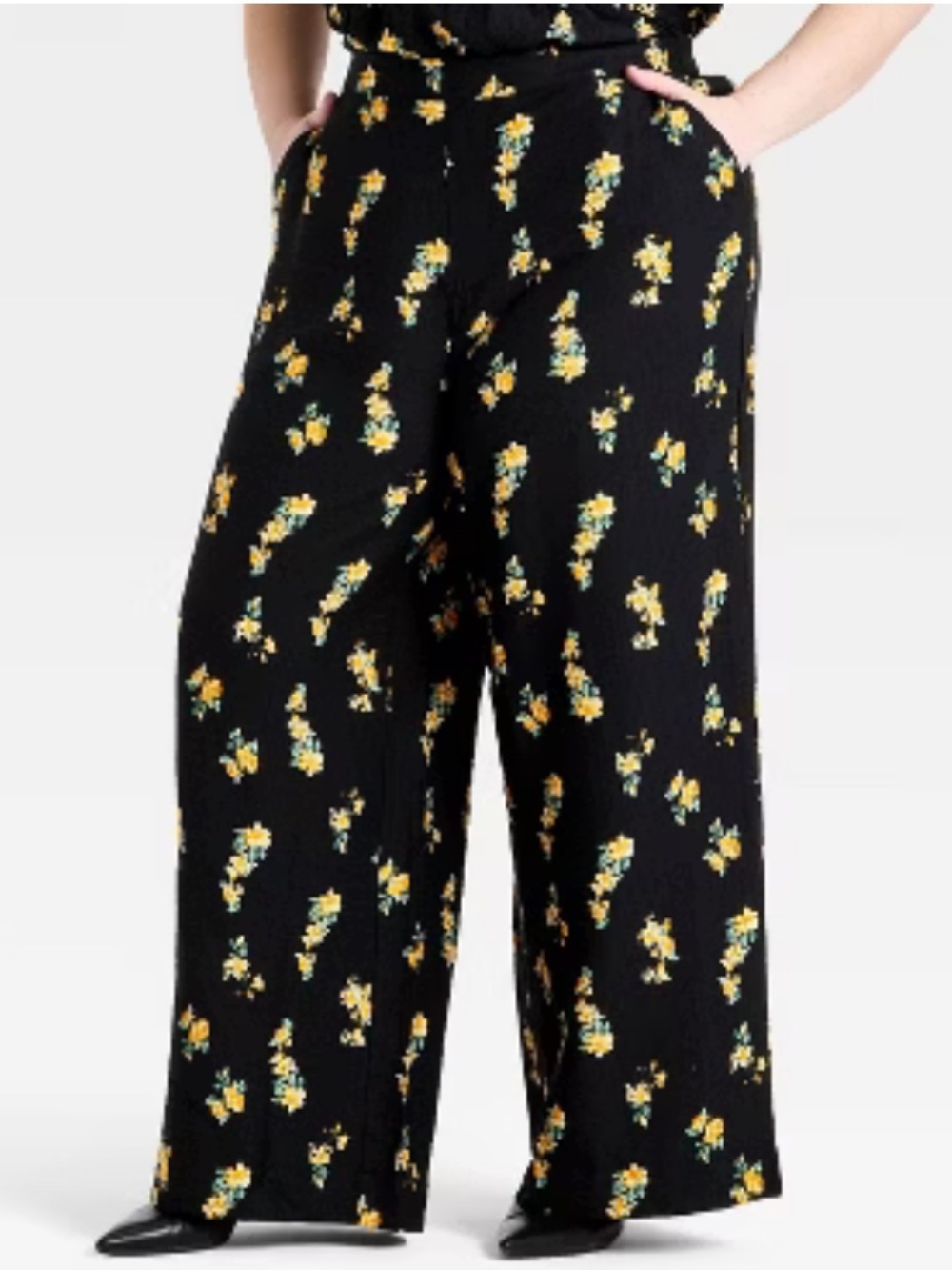 A New Day Floral Wide Leg Pull On Pants